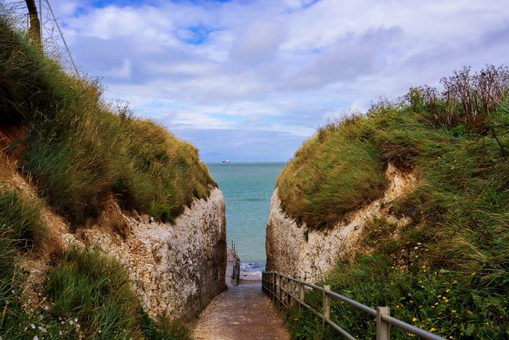 a path leading to a beach