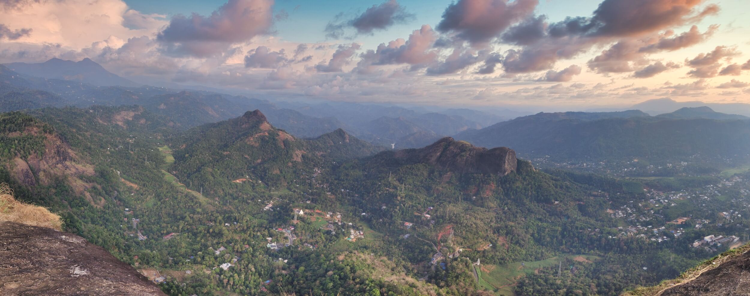 Mountain view with clouds and blue sky