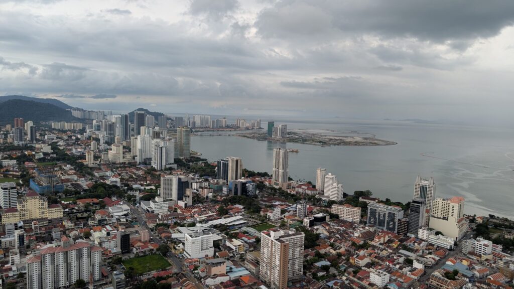 Overview of a city from a skyscraper