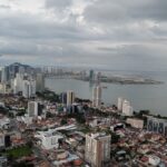 Overview of a city from a skyscraper